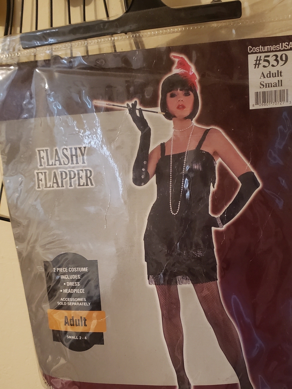 Flashy Flapper Women's Costume Dress with Headpiece - Black